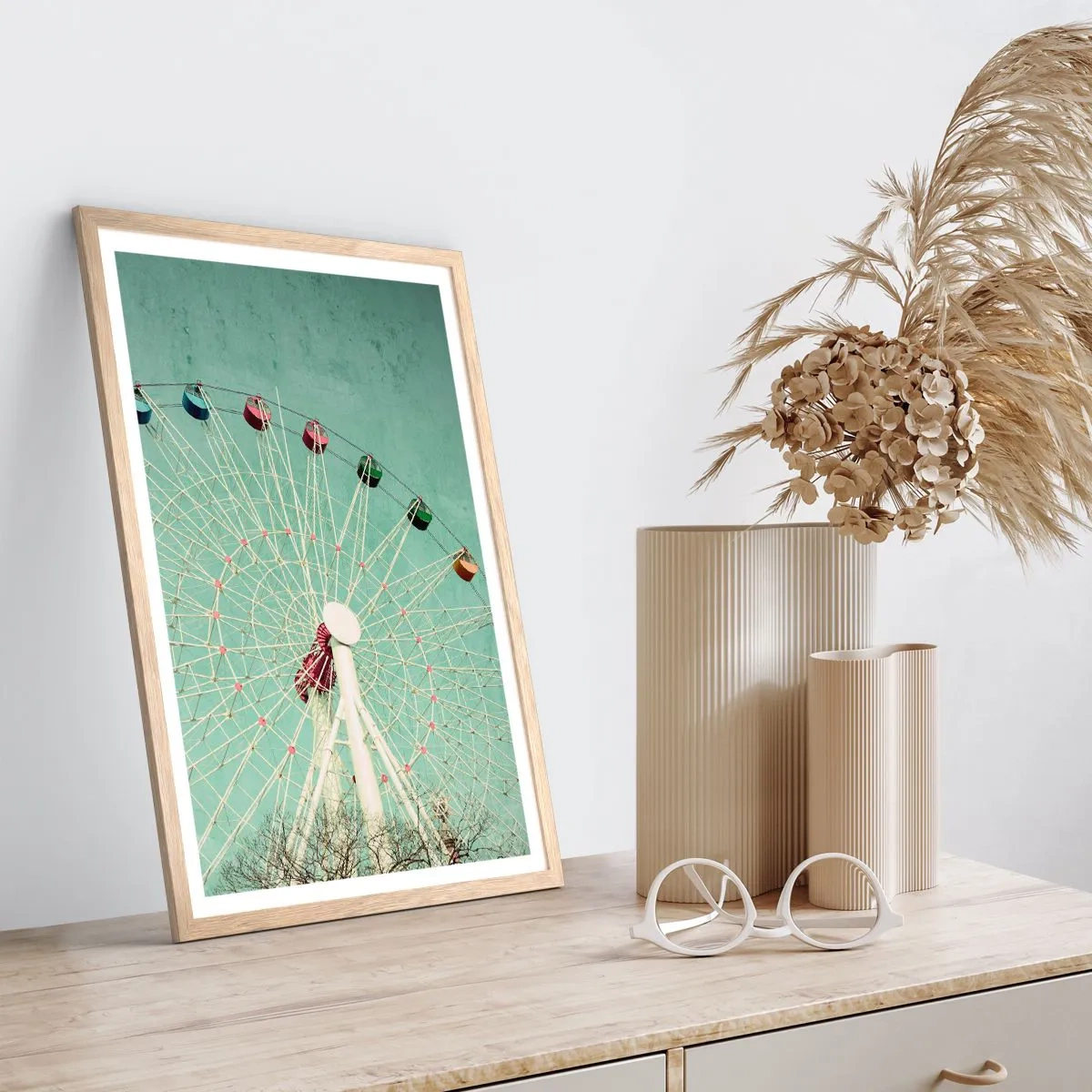 Plakat w ramie jasny dąb - Zapraszamy do zabawy - 30x40 cm