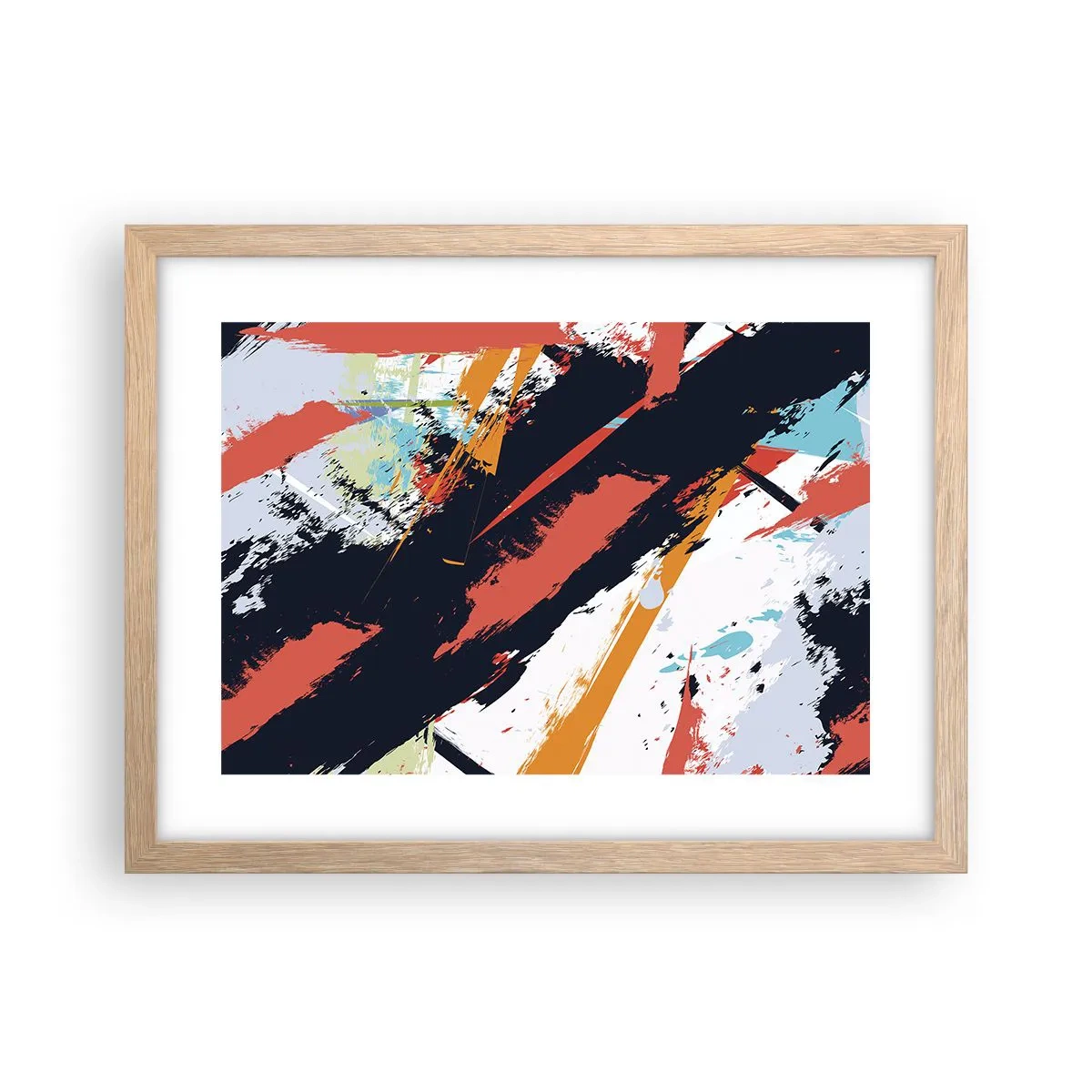 Plakat w ramie jasny dąb - Kompozycja dynamiczna - 40x30 cm