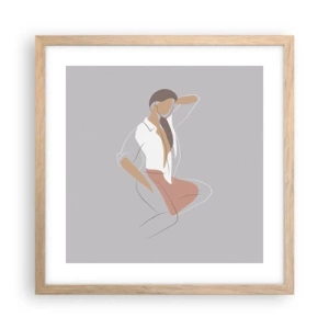Plakat w ramie jasny dąb - Zarys wdzięku - 40x40 cm