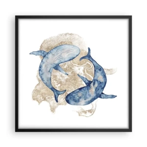 Plakat w czarnej ramie - Przyjaźń czy kochanie? - 50x50 cm