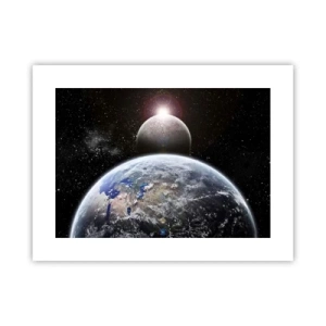 Plakat - Pejzaż kosmiczny - wschód słońca - 40x30 cm