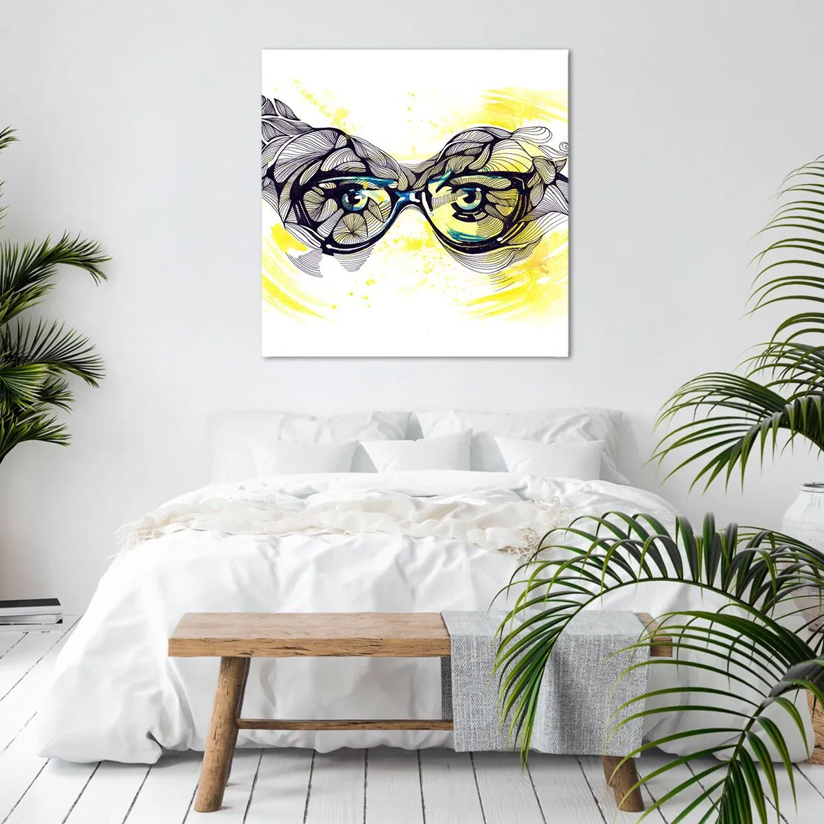 Obraz na płótnie - Przez błękitne okulary - 60x60 cm
