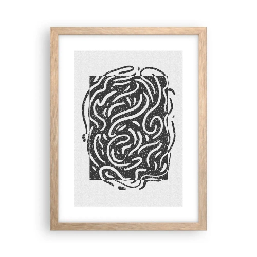 Plakat w ramie jasny dąb - Abstrakcja: taniec radości - 30x40 cm