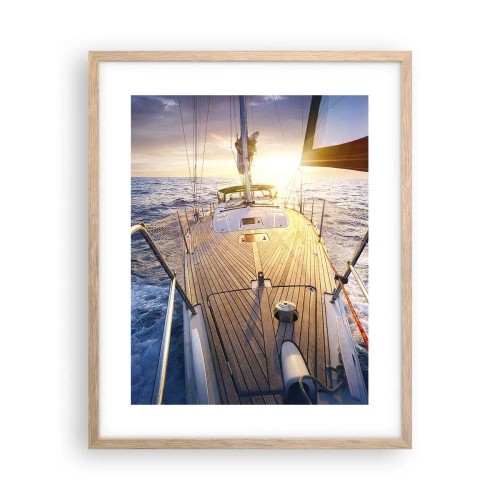 Plakat w ramie jasny dąb - Biegnąca po falach - 40x50 cm