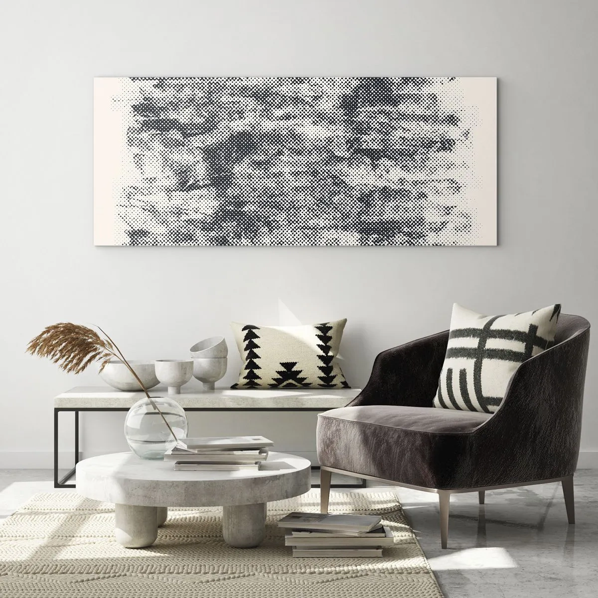 Obraz na szkle - Mglista kompozycja - 100x40 cm