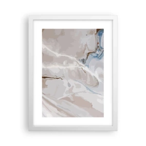 Plakat w białej ramie - Błękitne meandry pod bielą - 30x40 cm