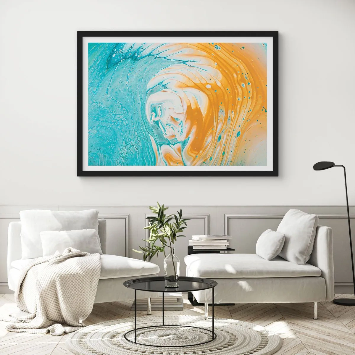 Plakat w czarnej ramie - Pastelowy wir - 50x40 cm