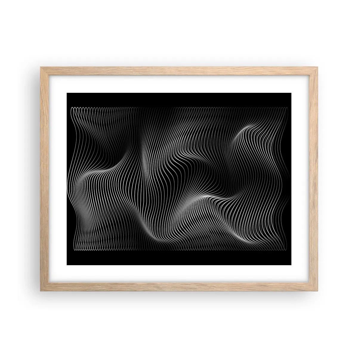 Plakat w ramie jasny dąb - Taniec światła w przestrzeni - 50x40 cm