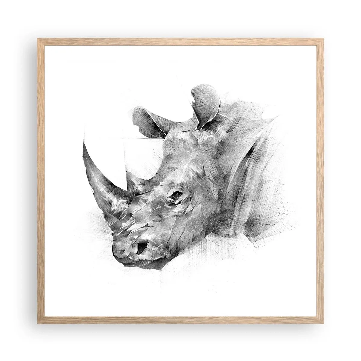 Plakat w ramie jasny dąb - Afrykański portret - 60x60 cm