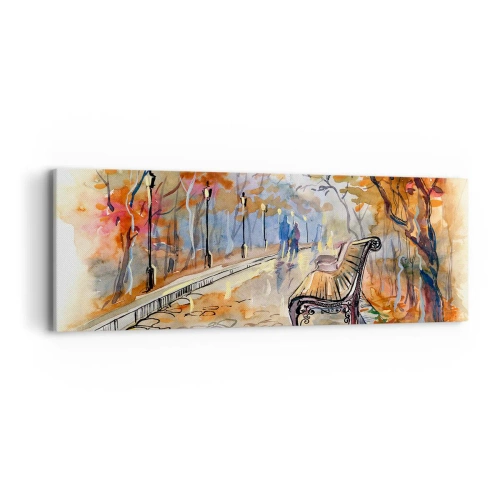 Obraz na płótnie - Razem powędrować w jesień - 90x30 cm