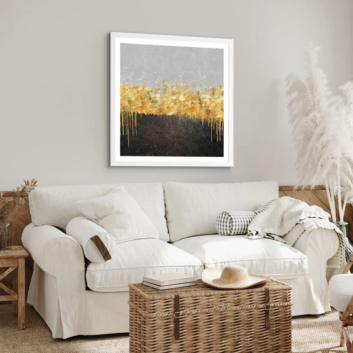 Plakat w białej ramie - W głąb i ku górze - 50x50 cm