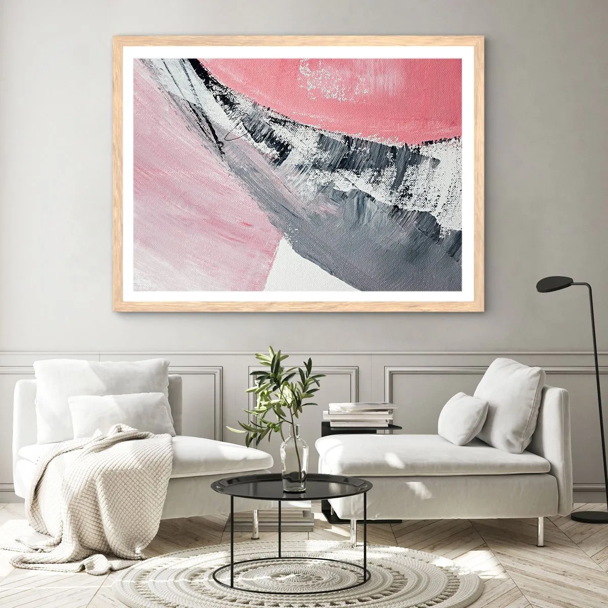 Plakat w ramie jasny dąb - Kompozycja dopasowana - 50x40 cm