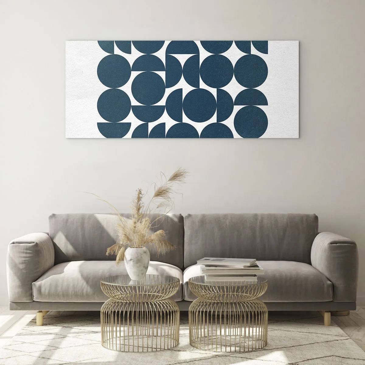 Obraz na szkle - Koła i półkola - 100x40 cm