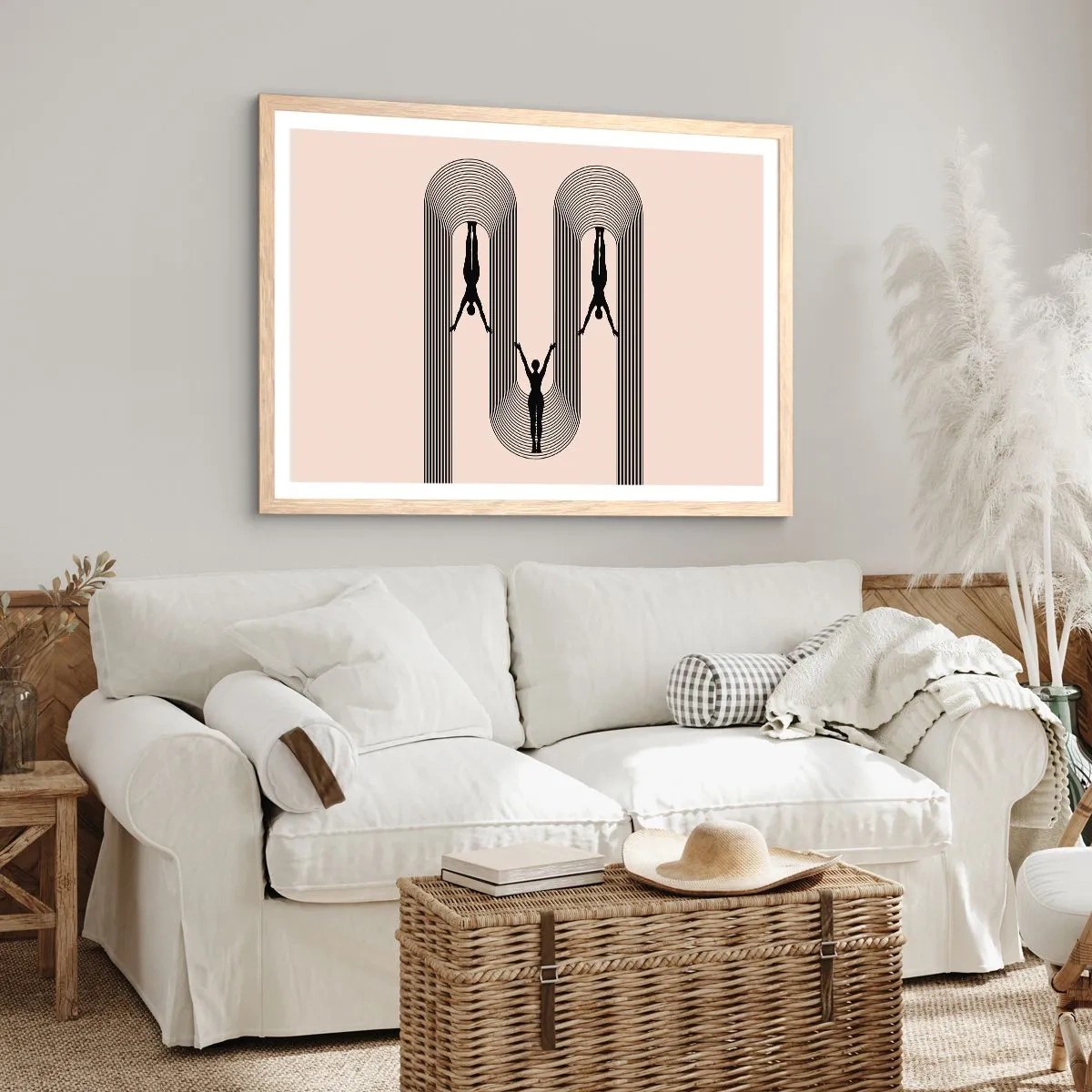 Plakat w ramie jasny dąb - Do góry nogami - 100x70 cm