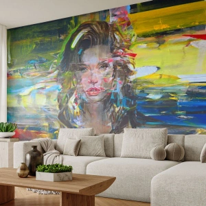 Fototapeta na wymiar Premium Canvas - Za powietrza zasłoną - Portret Kobiety, Twarz, Abstrakcja