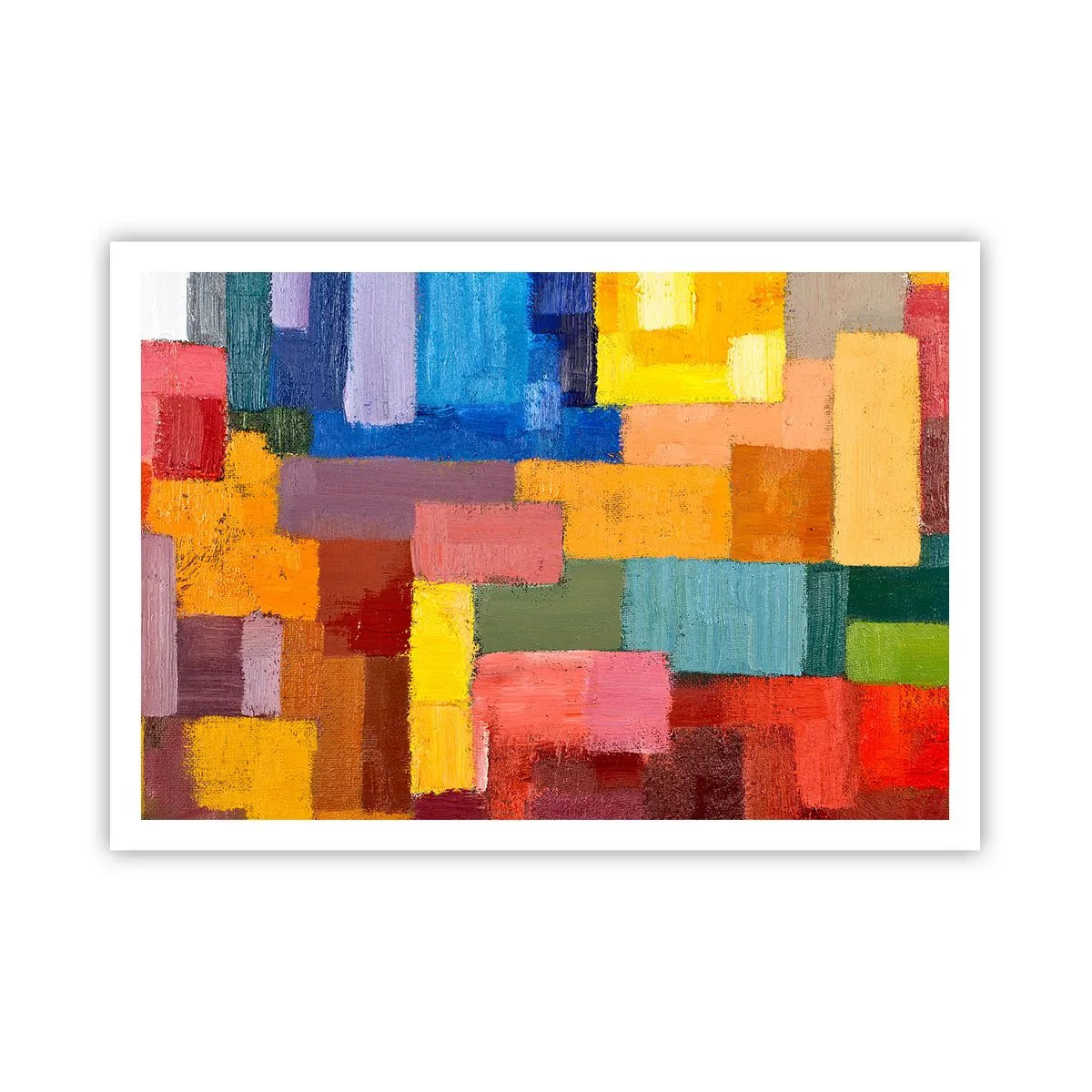 Plakat - Kolorowe abstrakcyjne prostokąty w różnych odcieniach - 100x70cm - Każdy inny, wszystkie barwne - Nowoczesna dekoracja ścienna do salonu i sypialni ARTTOR
