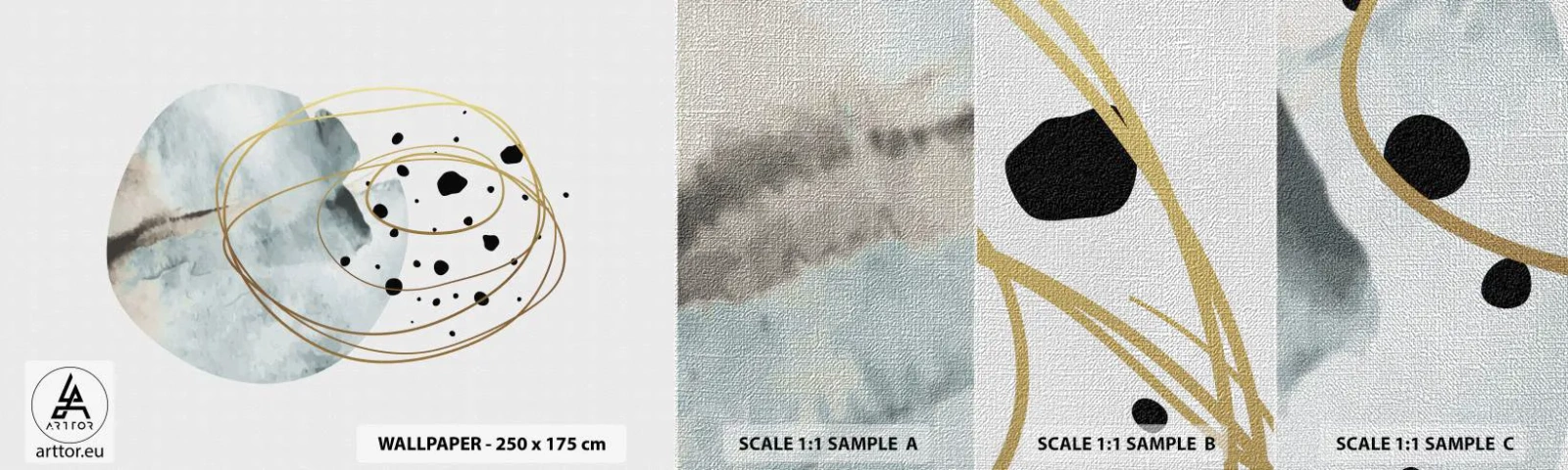 Fototapeta Próbka Premium Canvas - W objęciach przestrzeni - Abstrakcja, Sztuka, Nowoczesny Wzór - 100x30 cm