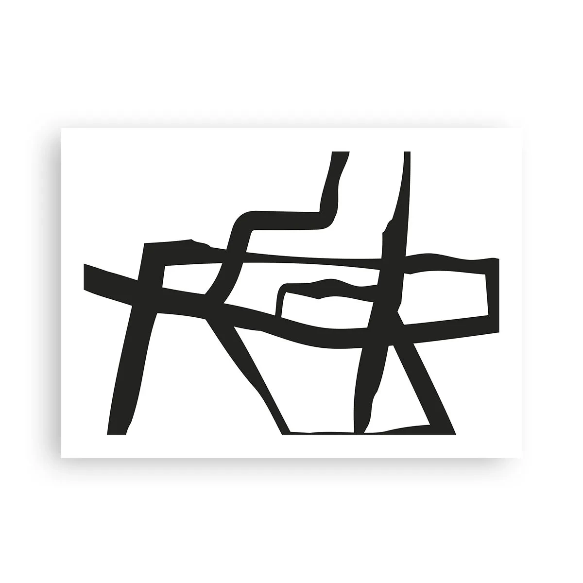 Plakat - Czarno-biała konstrukcja - 70x50 cm