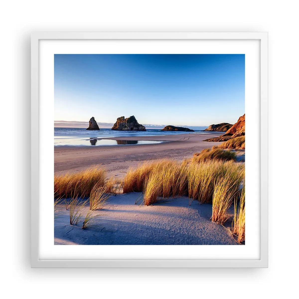 Plakat w białej ramie - Dla poszukiwaczy spokoju - 50x50 cm