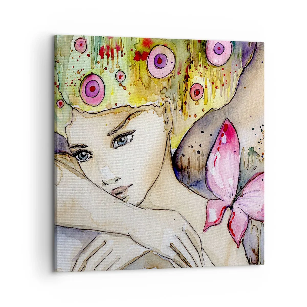 Obraz na płótnie - Motyla księżniczka - 60x60 cm
