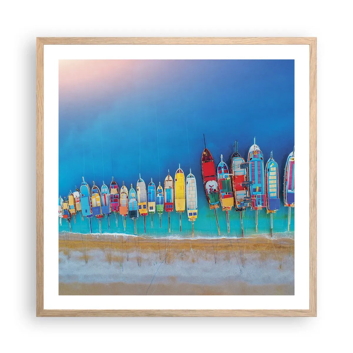 Plakat w ramie jasny dąb - Z lotu ptaka - 60x60 cm