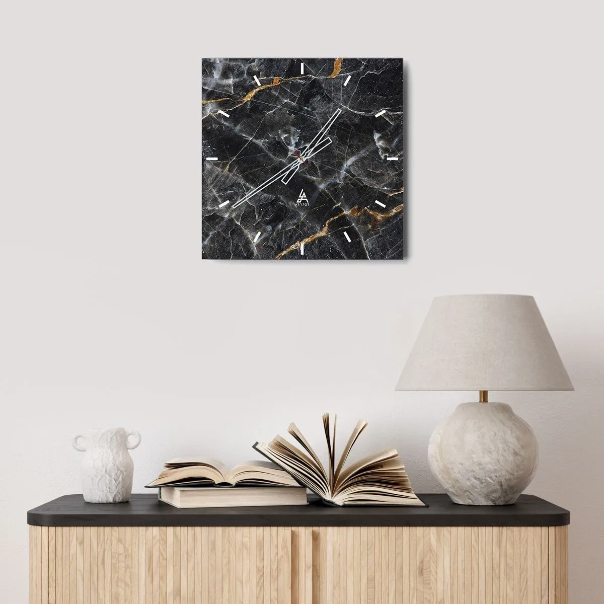 Zegar ścienny - Wewnętrzne życie kamienia - 40x40 cm