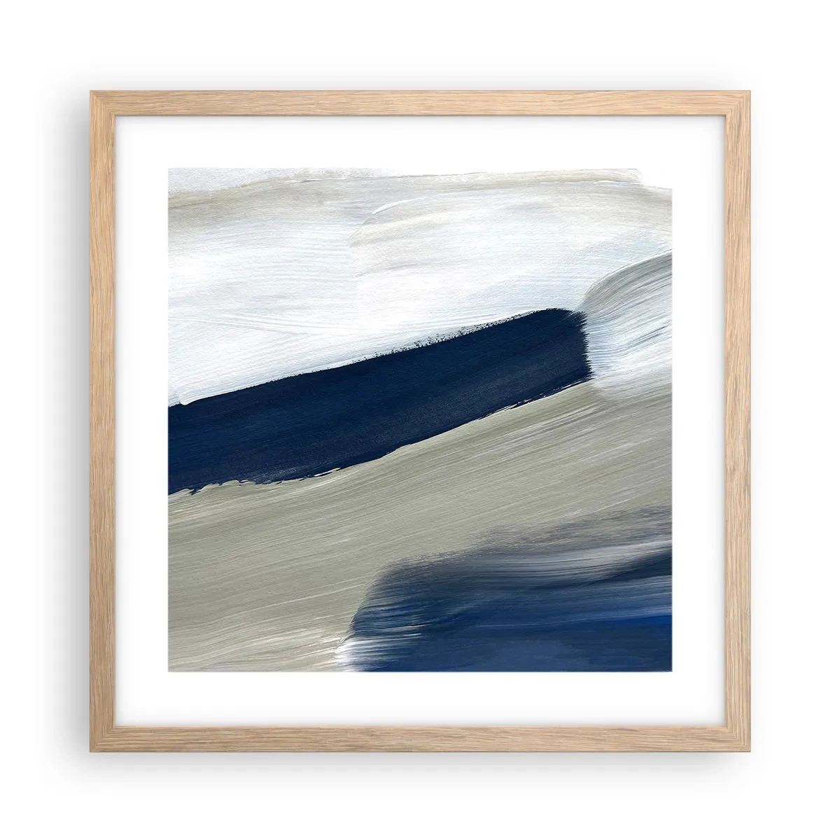 Plakat w ramie jasny dąb - Spotkanie z bielą - 40x40 cm