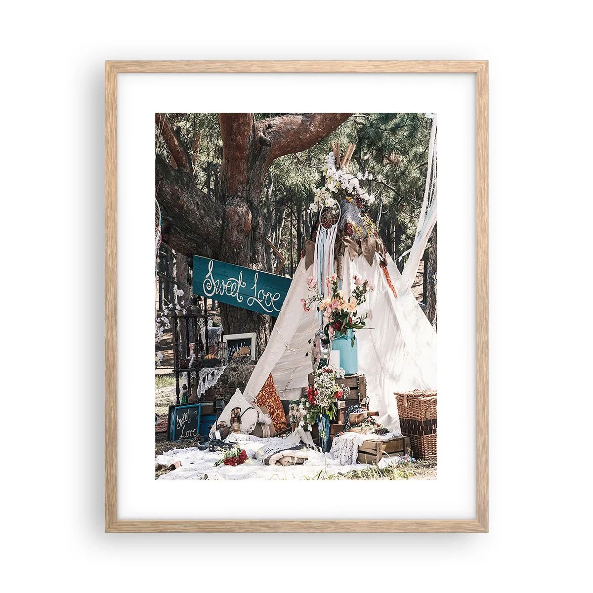 Plakat w ramie jasny dąb - Make love… - 40x50 cm