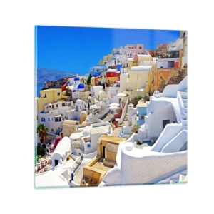 Obraz na szkle - Marzenie o greckim lecie - 50x50 cm