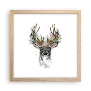 Plakat w ramie jasny dąb - W świątecznej szacie - 30x30 cm
