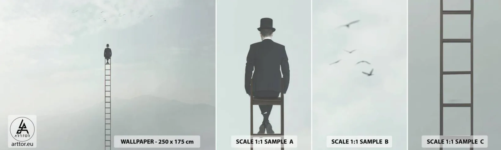 Fototapeta Próbka Samoprzylepna Deluxe Sticker - Wznieś się ponadto - Abstrakcja, Mężczyzna, Sztuka - 100x30 cm