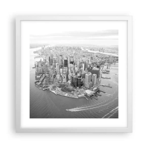 Plakat w białej ramie - Jak nie pokochać? - 40x40 cm