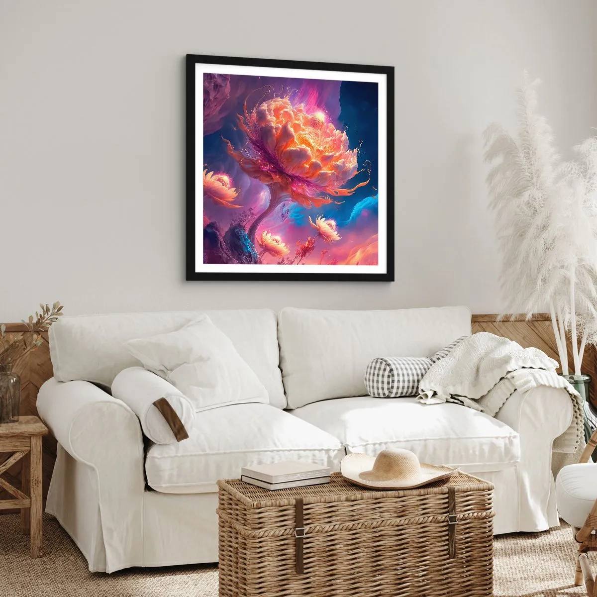 Plakat w czarnej ramie - Inny świat - 50x50 cm