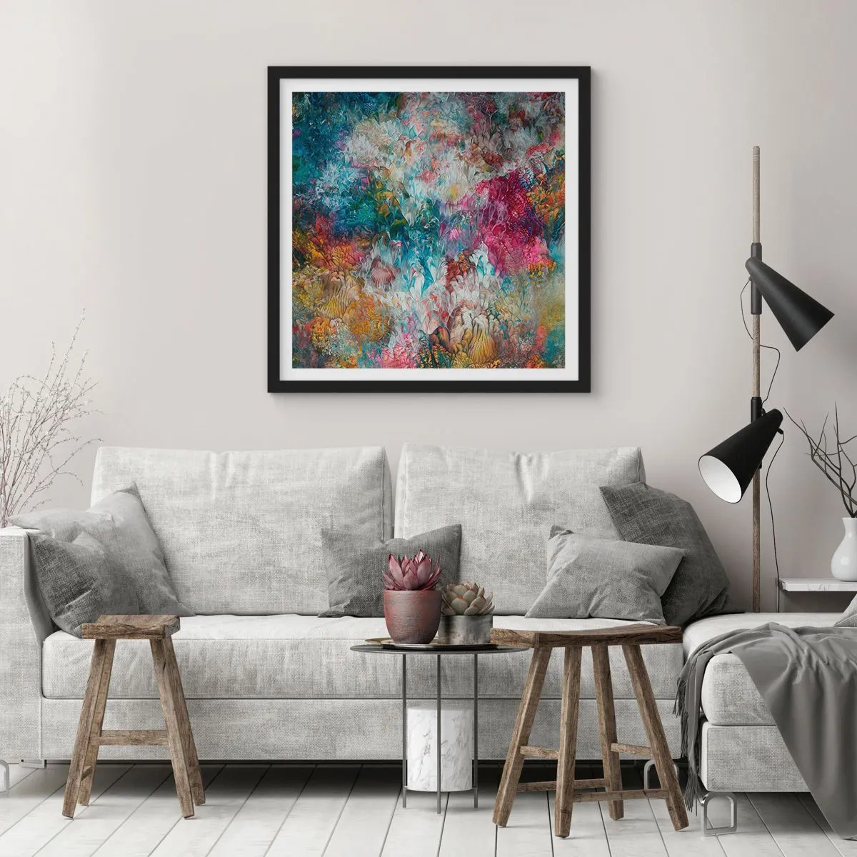 Plakat w czarnej ramie - W pełnym rozkwicie - 30x30 cm