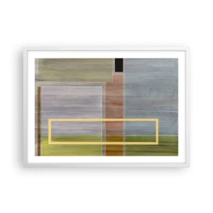 Plakat w białej ramie - Prosto i spokojnie - 70x50 cm