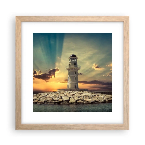 Plakat w ramie jasny dąb - Światło - Dobro - Piękno - 30x30 cm