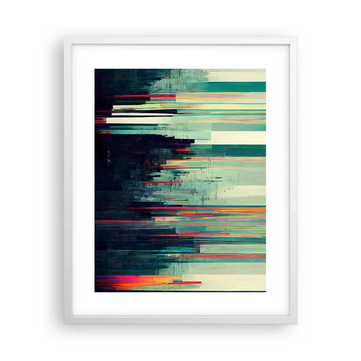 Plakat w białej ramie - Futurystyczne miasto - 40x50 cm