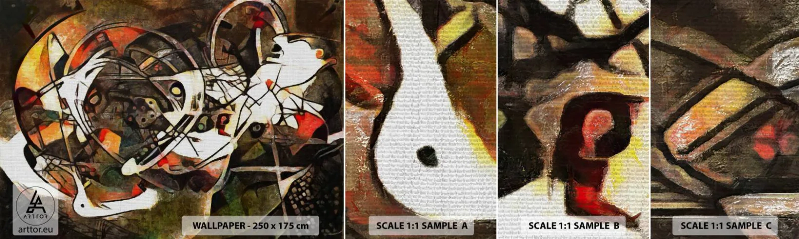 Fototapeta Próbka Samoprzylepna Deluxe Sticker - Słyszysz ruch? - Abstrakcja, Kubizm, Sztuka - 100x30 cm