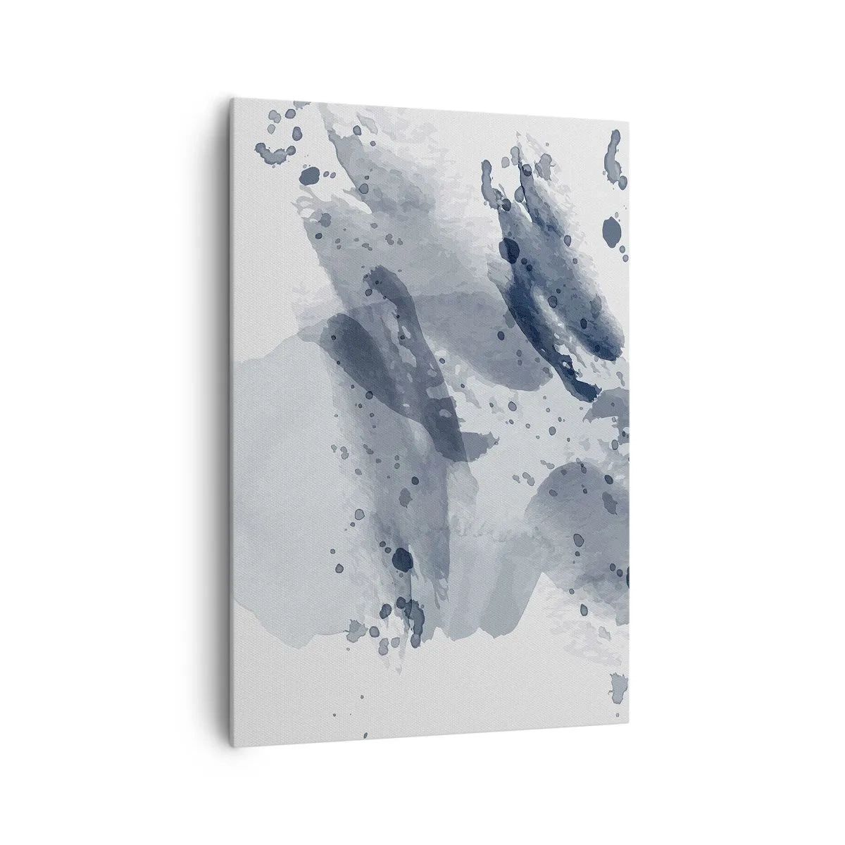 Obraz na płótnie - Abstrakcyjne plamy w odcieniach niebieskiego na jasnym tle - 70x100cm - Studium natury wody - Nowoczesna dekoracja ścienna do salonu i sypialni ARTTOR