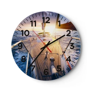 Zegar ścienny - Biegnąca po falach - 40x40 cm