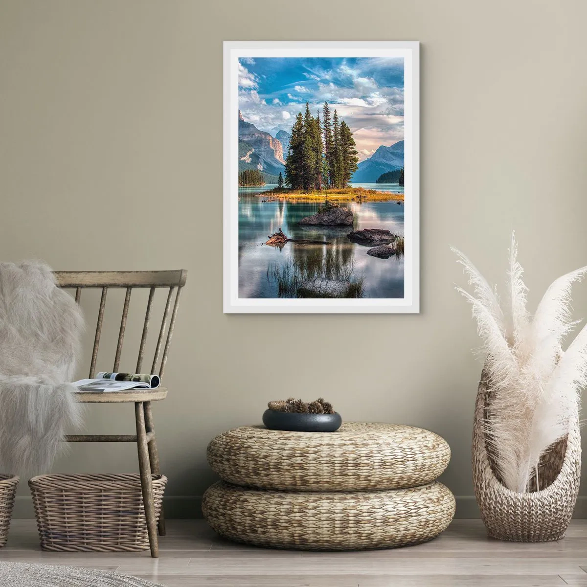 Plakat w białej ramie - Nad wodą wielką i czystą… - 70x100 cm