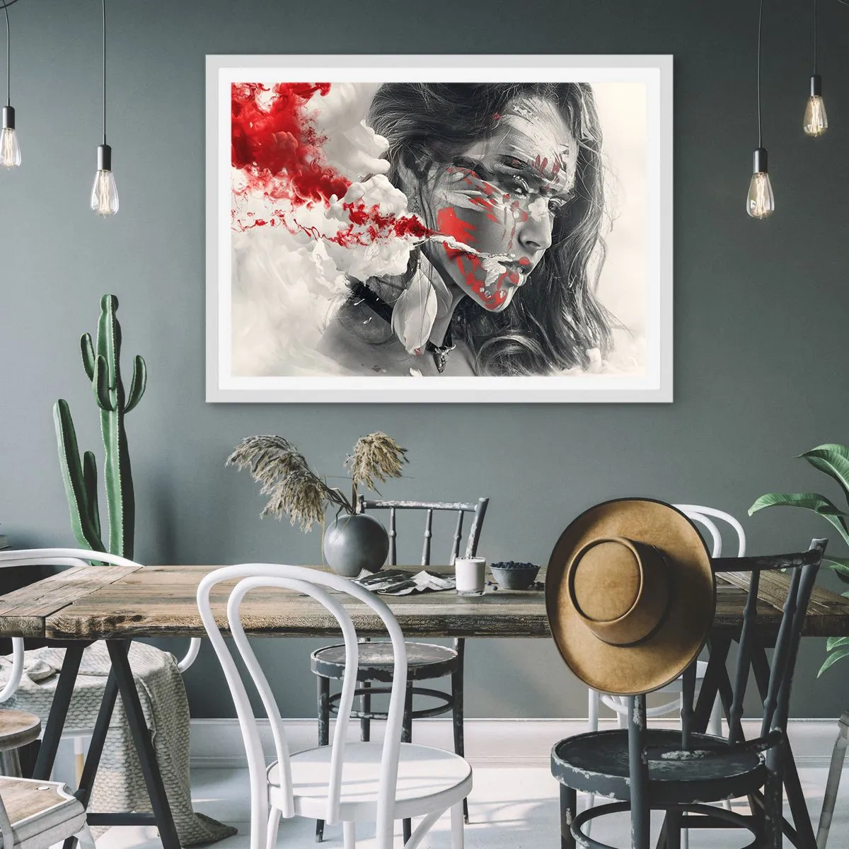 Plakat w białej ramie - W oparach absurdu - 100x70 cm