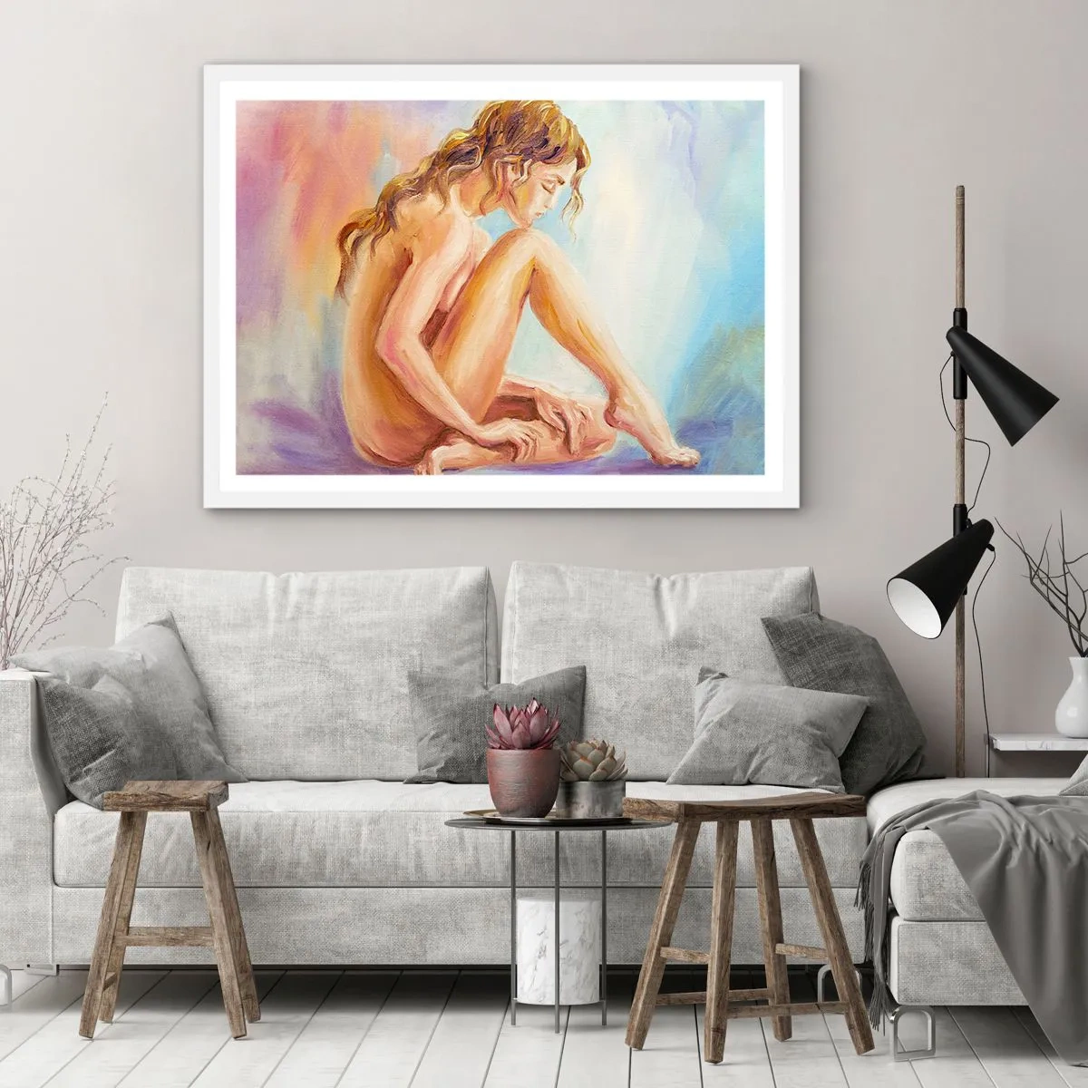 Plakat w białej ramie - Akt młodości - 91x61 cm