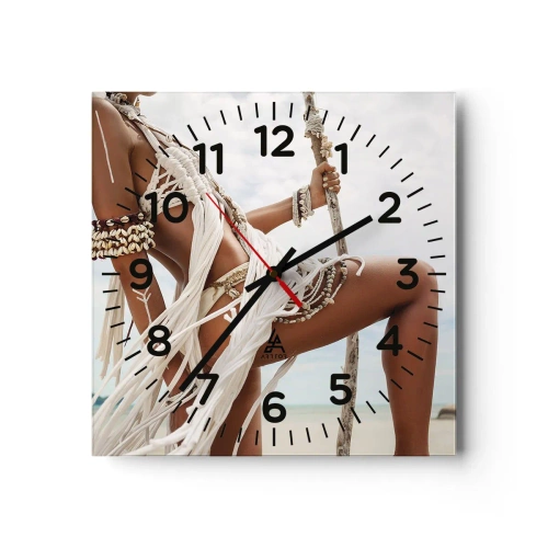 Zegar ścienny - Kapłanka słońca - 30x30 cm
