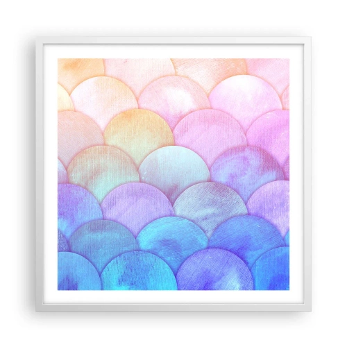Plakat w białej ramie - Perłowa łuska - 60x60 cm