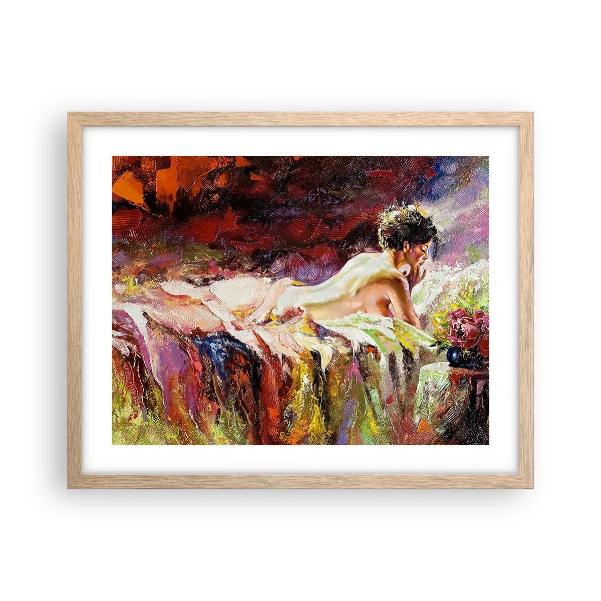 Plakat w ramie jasny dąb - Zamyślona Wenus - 50x40 cm