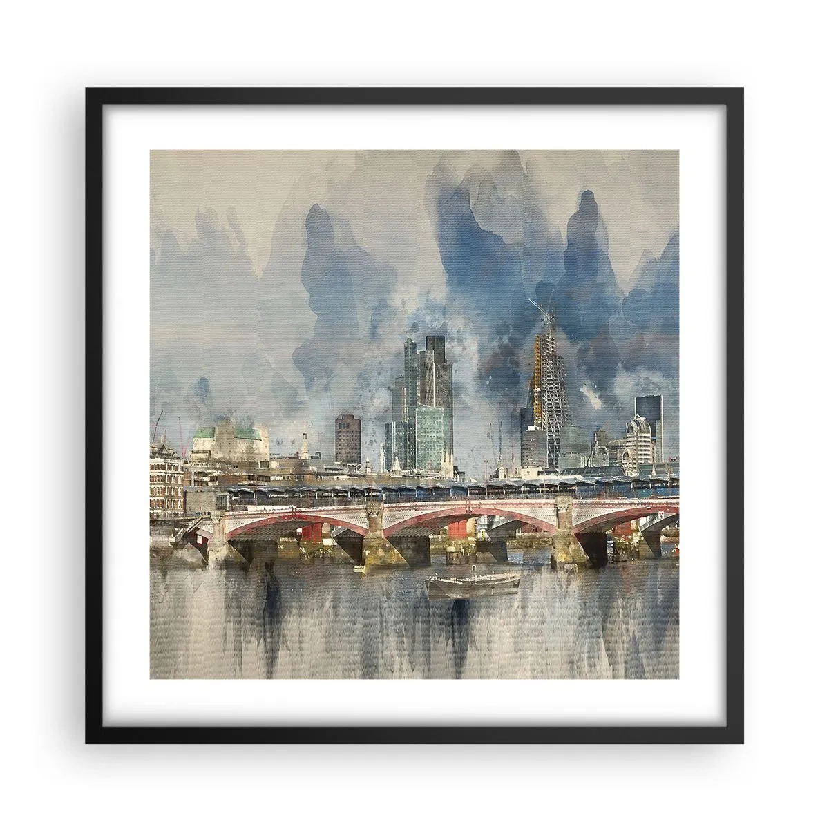 Plakat w czarnej ramie - Londyn w całej okazałości - 50x50 cm