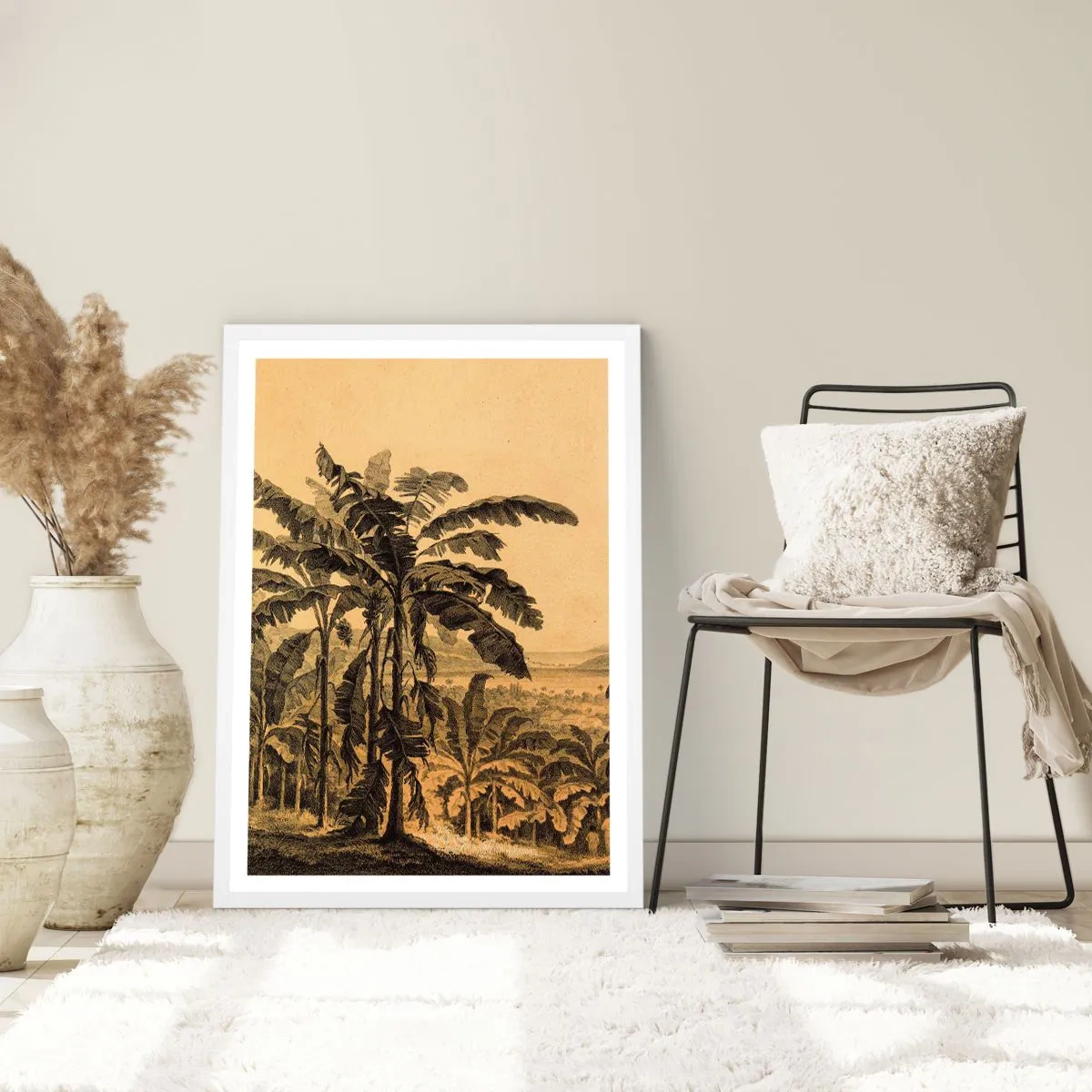 Plakat w białej ramie - w kolonialnym klimacie - 30x40 cm