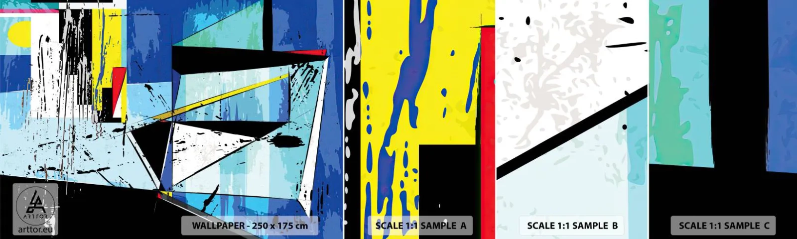 Fototapeta Próbka Samoprzylepna Deluxe Sticker - Patrzeć na świat pod kątem... - Abstrakcja, Sztuka, Nowoczesny Wzór - 100x30 cm