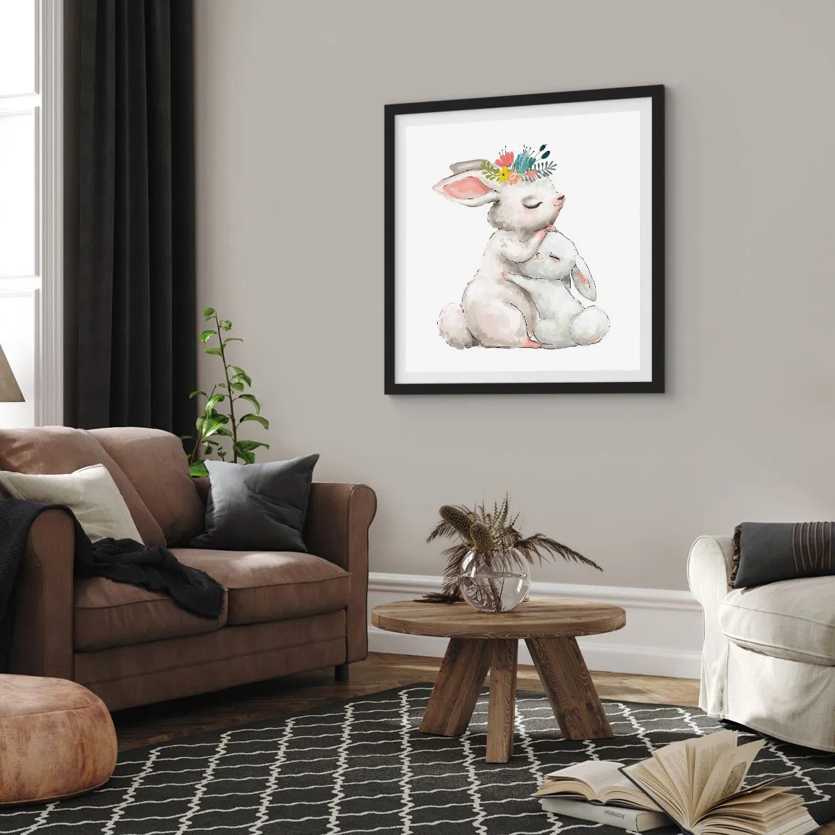 Plakat w czarnej ramie - Nie ma jak u mamy - 60x60 cm